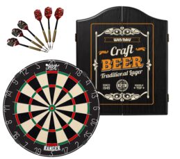 Shot Ranger Dartboard + Craft Beer Cabinet + FREE Darts
