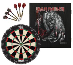 Shot Ranger Dartboard + Iron Maiden Killers Cabinet + FREE Darts