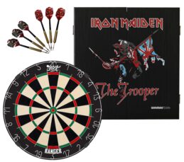 Shot Ranger Dartboard + Iron Maiden The Trooper Cabinet + FREE Darts
