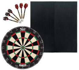 Shot Ranger Dartboard + Formula Black Ash Cabinet + FREE Darts