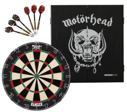 Shot Ranger Dartboard + Motorhead War Pig Cabinet + FREE Darts