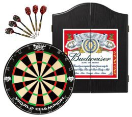 Shot Michael Smith Dartboard + Budweiser Cabinet + FREE Darts