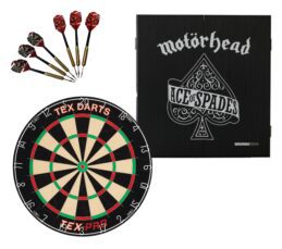 TEX Pro Dartboard + Motorhead Ace of Spades Cabinet + FREE Darts