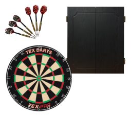 TEX Pro Dartboard + Shot Quantum Oversize Cabinet + FREE Darts