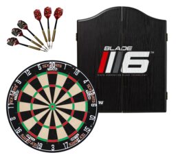 TEX Titan Dartboard + Blade 6 Cabinet + FREE Darts