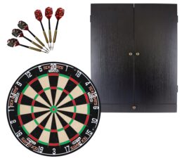 TEX Titan Dartboard + Tex Darts Storage Drawer Cabinet + FREE Darts