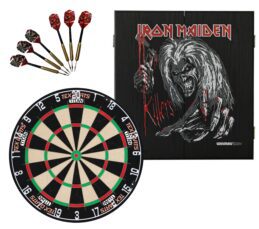 TEX Titan Dartboard + Iron Maiden Killers Cabinet + FREE Darts