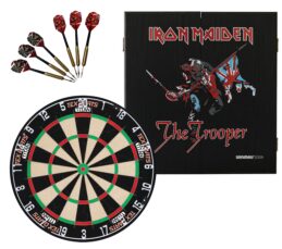 TEX Titan Dartboard + Iron Maiden The Trooper Cabinet + FREE Darts