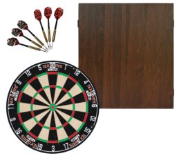 TEX Titan Dartboard + Formula Walnut Cabinet + FREE Darts