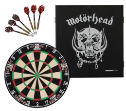 TEX Titan Dartboard + Motorhead War Pig Cabinet + FREE Darts