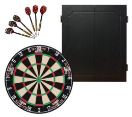 TEX Titan Dartboard + Shot Quantum Oversize Cabinet + FREE Darts