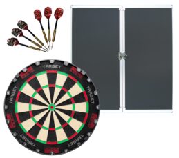 Target TOR Dartboard + Formula Aluminium Alloy Cabinet + FREE Darts