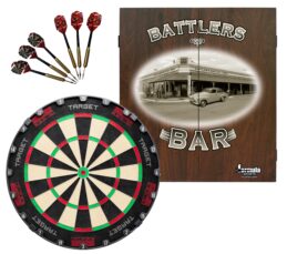 Target TOR Dartboard + Battlers Bar Holden Cabinet + FREE Darts