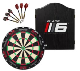 Target TOR Dartboard + Blade 6 Cabinet + FREE Darts