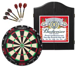 Target TOR Dartboard + Budweiser Cabinet + FREE Darts