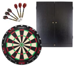 Target TOR Dartboard + Tex Darts Storage Drawer Cabinet + FREE Darts