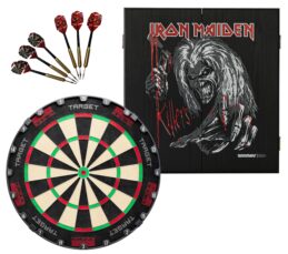 Target TOR Dartboard + Iron Maiden Killers Cabinet + FREE Darts
