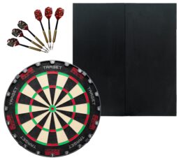 Target TOR Dartboard + Formula Black Ash Cabinet + FREE Darts