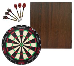 Target TOR Dartboard + Formula Walnut Cabinet + FREE Darts