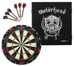 Target TOR Dartboard + Motorhead War Pig Cabinet + FREE Darts