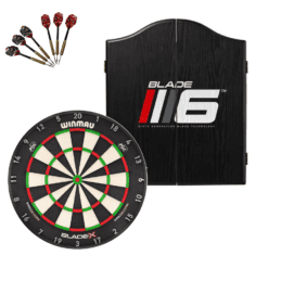 Winmau Blade X Dartboard + Blade 6 Cabinet + FREE Darts