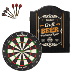 Winmau Blade X Dartboard + Craft Beer Cabinet + FREE Darts