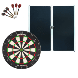 Winmau Blade X Dartboard + Formula Aluminium Alloy Cabinet + FREE Darts