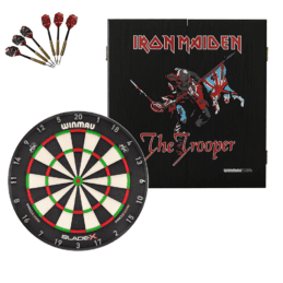 Winmau Blade X Dartboard + Iron Maiden The Trooper Cabinet + FREE Darts