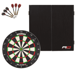 Winmau Blade X Dartboard + Red Dragon RD Deluxe Cabinet + FREE Darts