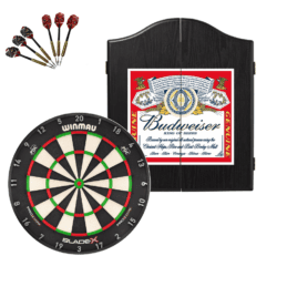 Winmau Blade X Dartboard + Budweiser Cabinet + FREE Darts