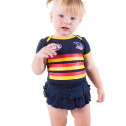 Adelaide Crows AFL Girls Footysuit Baby Outfit Official Supporter Onesie