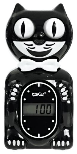 Kit-Cat Solar Kit-Cat Digital Alarm Klock – Classic Black Retro Wall Clock