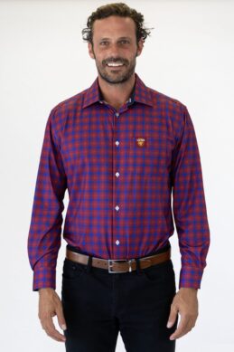 Brisbane Lions AFL Crossfield Business Shirt Mens Long Sleeve Official Supporter Dress Shirt
