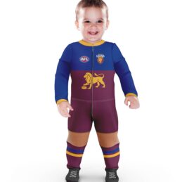 Brisbane Lions AFL Original Footysuit Baby Jumpsuit Official Supporter Onesie