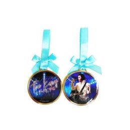 Elvis Presley Round Ornament The King Blue /White Jumpsuit Display Ornament Set
