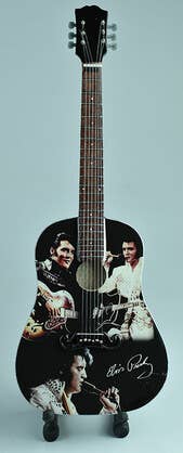 Elvis Presley Miniature Guitar Acoustic Elvis Presley tribute Miniature Guitar Display – Music Memorabilia Display
