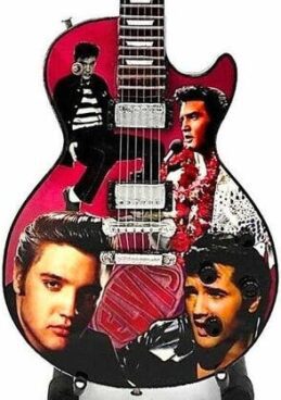 Elvis Presley red guitar Miniature Guitar Display – Music Memorabilia Display