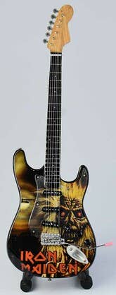 Iron Maiden Miniature Guitar Iron Maiden Killer 1980 Miniature Guitar Display – Music Memorabilia Display