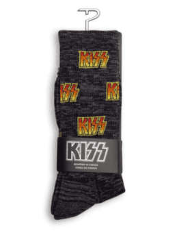KISS ALL OVER LOGO Crew Socks – Music Fan 1 Pair