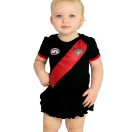Essendon Bombers AFL Girls Footysuit Baby Outfit Official Supporter Onesie