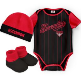 Essendon Bombers AFL Lullaby 3 Piece Infant Gift Set