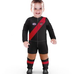 Essendon Bombers AFL Original Footysuit Baby Jumpsuit Official Supporter Onesie