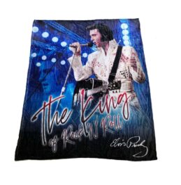 Elvis Presley Throw The King Blue Soft Fleece Throw Rug Blanket – Music Fan Blanket