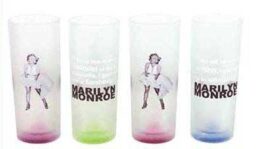 Marilyn Monroe Glass Set of Four "White Dress Quotes Collectible Gift Item
