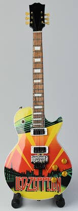 Led Zeppelin Miniature Guitar Led Zeppelin Celebration Day Miniature Guitar Display – Music Memorabilia Display
