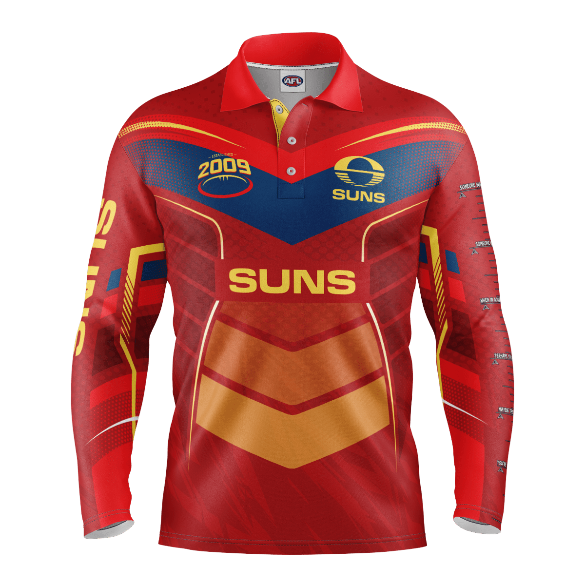 Gold Coast Suns AFL Cyber Fishing Shirt UPF 50+ - Youth & Adult Sizes 1 Gold Coast Suns AFL Cyber Fishing Shirt UPF 50+ - Youth & Adult Sizes