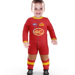 Gold Coast Suns AFL Original Footysuit Baby Jumpsuit Official Supporter Onesie