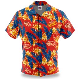 Gold Coast Suns AFL Paradise Hawaiian Shirt Mens Official Supporter Button Up Party Shirt