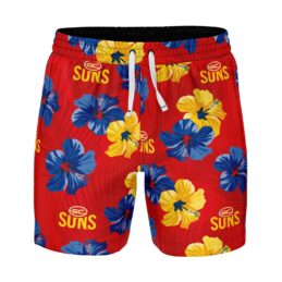 Gold Coast Suns AFL Aloha Hawaiian Volley Swim Shorts Mens Official Ashtabula
