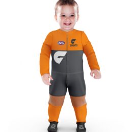 GWS Giants AFL Original Footysuit Baby Jumpsuit Official Supporter Onesie